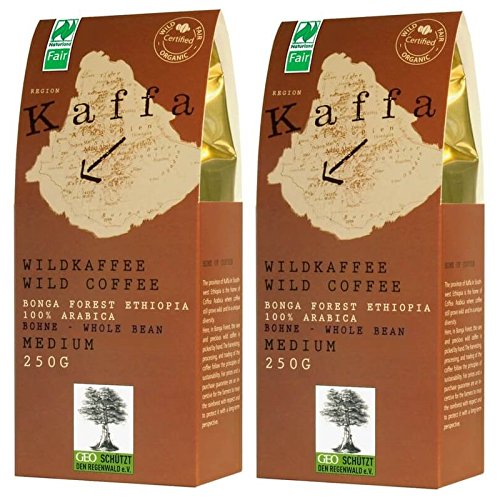 Original Food Kaffa Wild-Kaffee medium ganze Bohne 2er-Pack (2x 250g) bio vegan fair Arabica MedBohx2 von Original Food