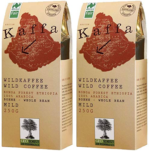 Original Food Kaffa Wild-Kaffee mild ganze Bohne 2er-Pack (2x 250g) bio vegan fair Arabica MildBohx2 von Original Food