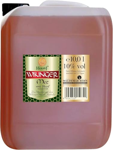 Hanf Wikinger Met | 1 x 10 L. im Kanister | Honigwein aus der historischen Ursprungsregion in Norddeutschland | Hanf Met | 10 % Vol. von Original Wikinger Met