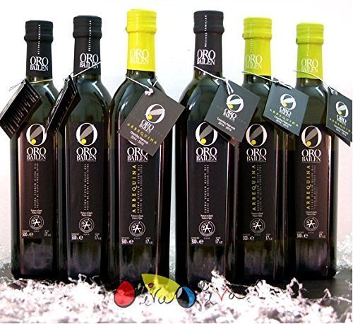 6 Glasflaschen (3 Picual + 3 Arbequina) - Premium Olivenöl Oro Bailén Familienreserve - Olivenöl Extra Vergine von Oro Bailen