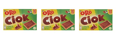 3x Oro Ciok Nocciola schokoriegel mit Milchschokolade und Haselnuss Kekse 250g 10 snack von Oro Ciok