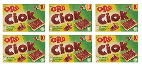 6x Oro Ciok schokoriegel mit Milchschokolade und Haselnuss Kekse 250 gr 10 snack von Saiwa
