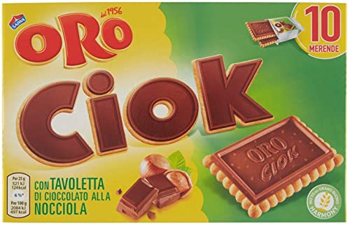 Oro Ciok Nocciola schokoriegel mit Milchschokolade und Haselnuss Kekse 250g 10 snack von Oro Ciok