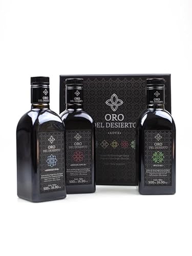 3 x 500 ml Gourmet Geschenk-Kasten - "Oro del desierto" ökologisch Olivenöl von Oliva Oliva Internet SL von Oliva Oliva Internet SL (Spain)