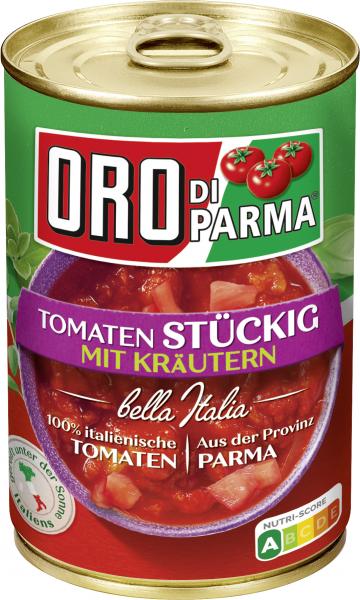 Oro di Parma Tomaten stückig mit Kräutern Oro di Parma Tomaten stückig mit Kräutern von Oro di Parma