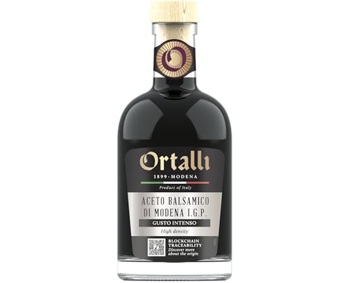 Ortalli - Balsamico Clelia / Hohe Dichte, süß-würzig / Perfekt für Fisch, Fleisch, Salate, Risotto, Käse, Eier & Eis / Ohne Farbstoffe/Karamell / 250 ml Flasche von Ortalli