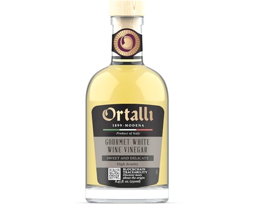 Ortalli - Weißer Balsamico-Essig | Hohe Dichte | Ideal für Obstsalate, Fisch, Fleisch und Reis | Ohne Farbstoffe und Karamell | 250 ml Flasche von Ortalli