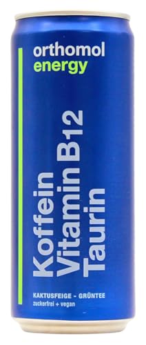 orthomol energy Energy-Drink Kaktusfeige-Grüntee, 12er Pack (12 x 0.33 l) EINWEG von Orthomol