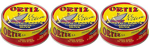 Conservas Ortiz Bonito del Norte weißer Thunfisch in Olivenöl 250 gr. - [Pack 3] von Ortiz