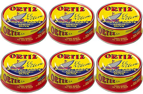 Conservas Ortiz Bonito del Norte weißer Thunfisch in Olivenöl 250 gr. - [Pack 6] von Ortiz