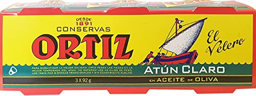 Heller Thunfisch in Olivenölpack mit 3 Einheiten von 92g Ortiz - Los 3 Packs von Ortiz