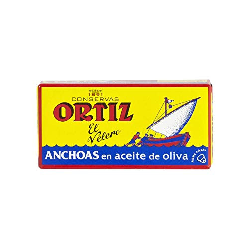 Ortiz Anchoas - Anchovies in Olivenöl, Sardellenfilets (1 x 47 g) von Ortiz