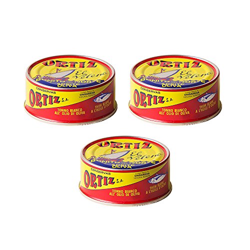 Ortiz Bonito Del Norte En Aceite De Oliva - Weißer Thunfisch In Olivenöl, 3er Pack (3 x 250 g) von Ortiz