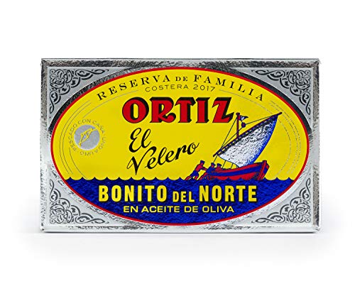 Ortiz Family Reserve Weißer Thunfisch in Olivenöl, 10 Stück, Bonito del Norte Reserva de Familia Import aus Spanien, Wild gefangen, 100 % natürlich, Premium-Fische in 112 g Dose (10) von Ortiz