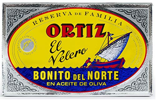 Ortiz Family Reserve Weißer Thunfisch in Olivenöl, 6 Stück, Bonito del Norte Reserva de Familia Import aus Spanien, Wild gefangen, 100% natürlich, Premium-Fisch in 112 g Dose von Ortiz