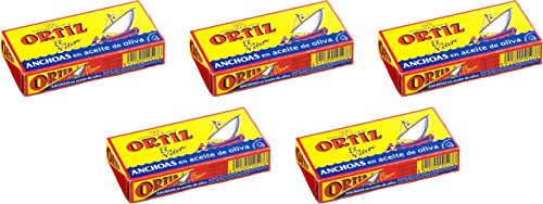 Sardellenfleisch in Olivenöl 47,5g Ortiz - Pack mit 5 Stück von Ortiz
