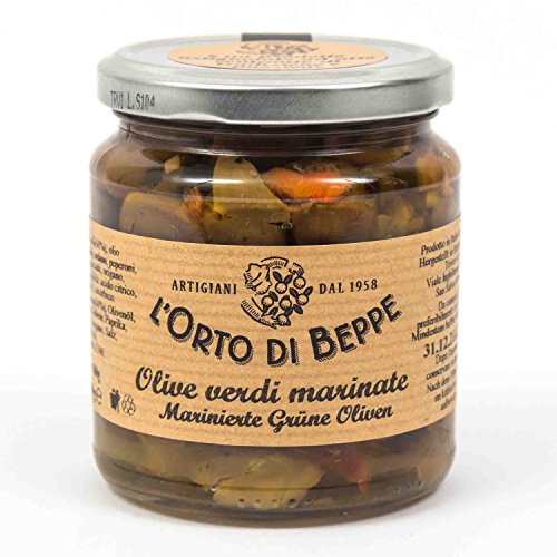 Grüne Oliven mariniert 314 ml. - L'Orto di Beppe von Orto di Beppe