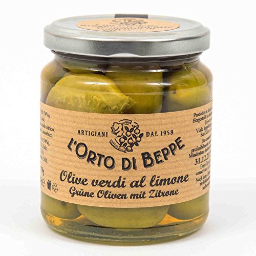 Grüne Oliven mit Zitrone 314 ml. - L'Orto di Beppe von Orto di Beppe