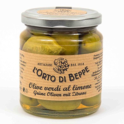 Grüne Oliven mit Zitrone 314 ml. - L'Orto di Beppe Grüne Oliven mit Zitrone 314 ml. - L'Orto di Beppe von Orto di Beppe