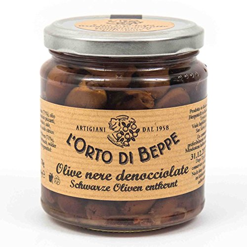 Schwarze Oliven entkernt 314 ml. - L'Orto di Beppe von Orto di Beppe