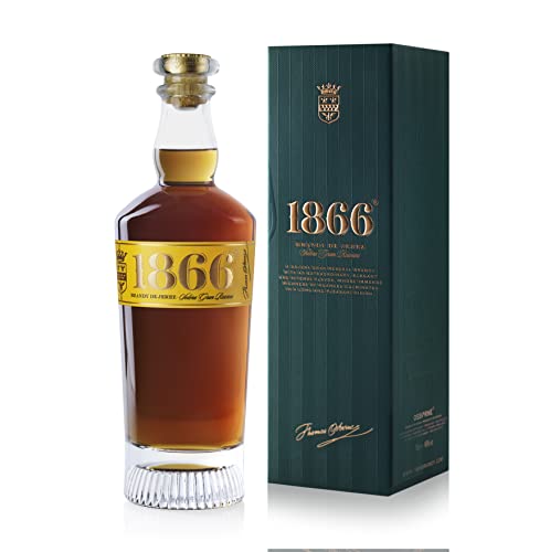 Osborne 1866 Brandy de Jerez – Solera Gran Reserva, hochwertiger Brandy aus Spanien gereift nach dem Solera-Verfahren in edler Geschenkpackung mit 40% vol. (1x 0,7l) von 1866