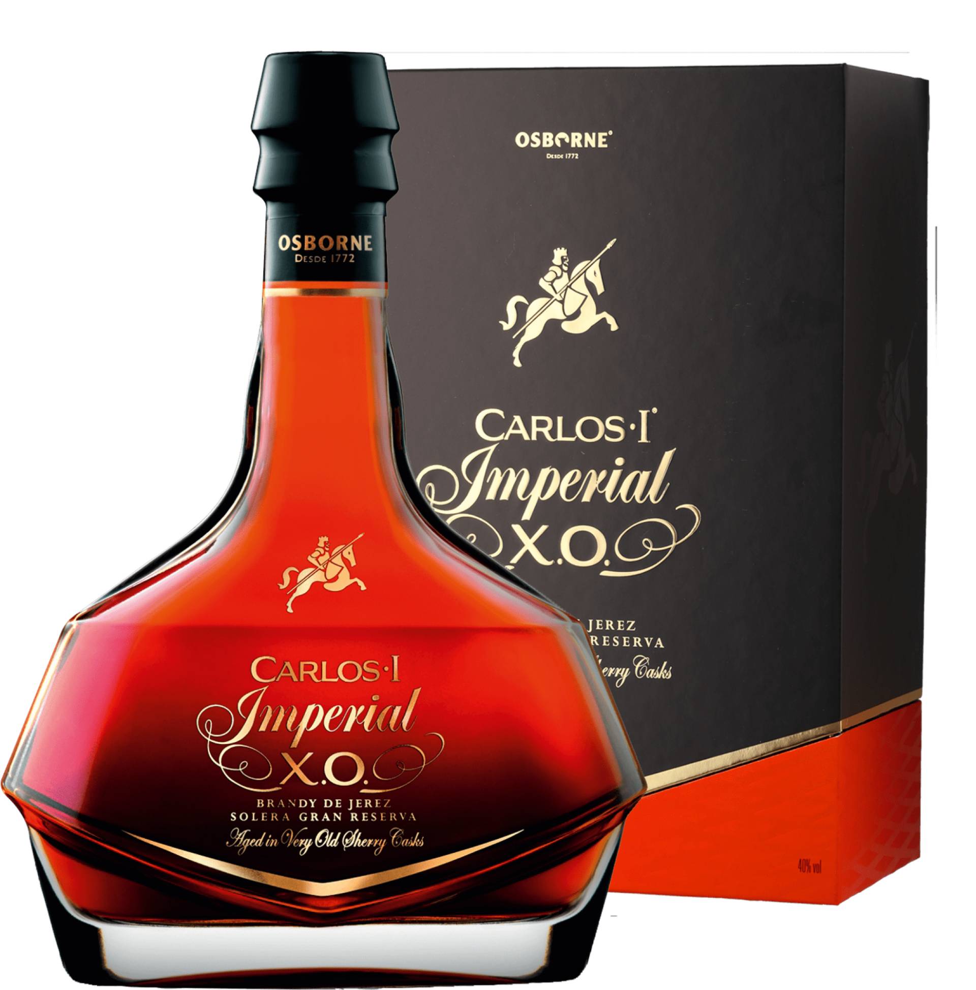 Carlos I Imperial X.O. Brandy de Jerez Solera Gran Reserva in Geschenkverpackung