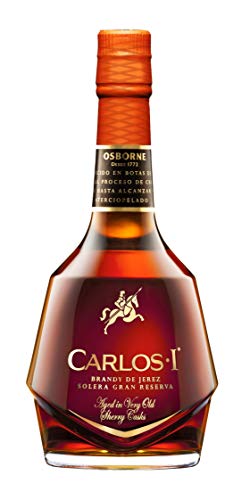 Osborne Carlos I Brandy de Jerez – Hochwertiger Brandy Solera Gran Reserva aus Spanien mit Geschenkpackung aus dem Hause Osborne mit 40% vol. (1 x 0,7l) von Carlos I