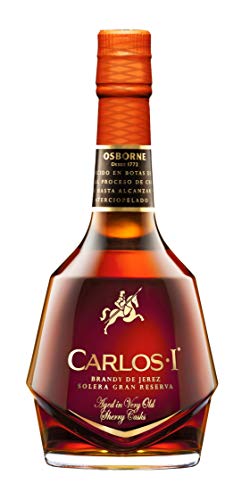 CARLOS I Brandy aus Jerez Solera Gran Reserva | Hergestellt aus Trauben nach dem Criadera- und Solera-Verfahren und gereift in alten Jerez-Fässern. Alkoholgehalt: 40 %. Flasche: 70 cl. von CARLOS I