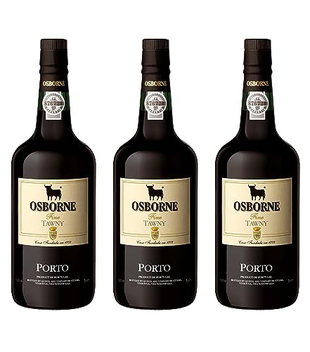 Osborne Fine Tawny Port – Hochwertiger, roter und fassgereifter Portwein aus dem Douro Tal Portugals mit 19,5 vol. (3 x 0,75l) von Osborne