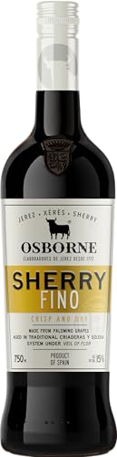 Osborne Sherry Fino – Hochwertiger, trockener Sherry, hergestellt nach dem Solera-Verfahren aus Andalusien in Spanien mit 15% vol. (1 x 0,75l) von Osborne