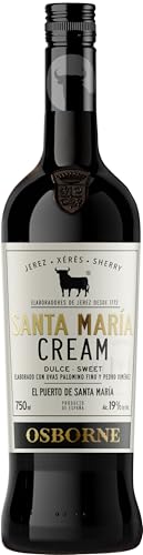 Osborne Sherry Santa Maria Cream – Hochwertiger, süßer Sherry, hergestellt nach dem Solera-Verfahren aus Andalusien in Spanien mit 19% vol. (1 x 0,75l) von Osborne