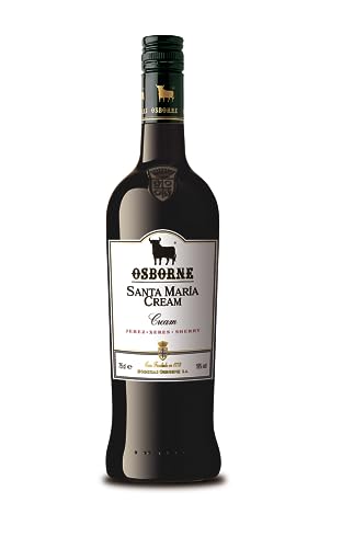 Osborne Sherry Santa Maria Cream – Hochwertiger, süßer Sherry, hergestellt nach dem Solera-Verfahren aus Andalusien in Spanien mit 19% vol. (1 x 0,75l) von Osborne