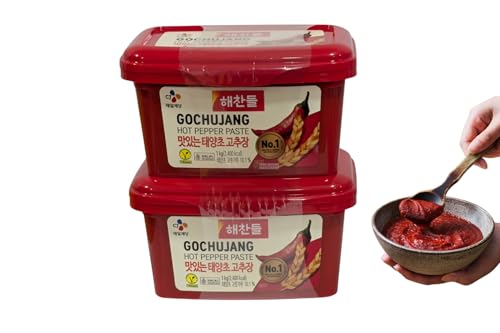 CJ Haechandle Gochujang 2 x 1 kg – Doppelpack mit fermentierten koreanischen Chilipasten ★ Mittelwürzig ★ Süße Umami Traditionell für Bibimbap, Tteokbokki, Marinaden und Saucen | Marke Nr. 1 in Korea CJ Haechandle Gochujang 2 x 1 kg – Doppelpack mit fermentierten koreanischen Chilipasten ★ Mittelwürzig ★ Süße Umami Traditionell für Bibimbap, Tteokbokki, Marinaden und Saucen | Marke Nr. 1 in Korea von OsoRetail