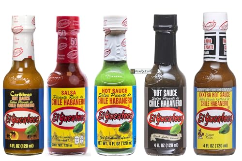 OsoRetail 5er-Pack El Yucateco Chilisaucen aus Mexiko | Schwarze, Rote, Grüne, Karibische & XXXTRA Scharfe Kutbil-ik Sauce | 5x120ml OsoRetail 5er-Pack El Yucateco Chilisaucen aus Mexiko | Schwarze, Rote, Grüne, Karibische & XXXTRA Scharfe Kutbil-ik Sauce | 5x120ml von OsoRetail