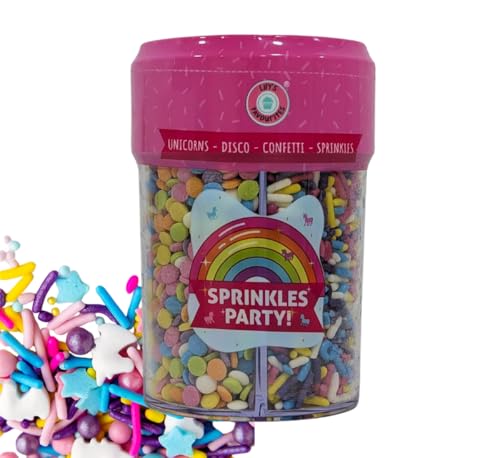 Zuckerstreusel für Kuchendekoration – Mix mit 4 Stilen | Einhörner, Konfetti, Perlen und bunte Chips – ideal für kreatives Backwaren Zuckerstreusel für Kuchendekoration – Mix mit 4 Stilen | Einhörner, Konfetti, Perlen und bunte Chips – ideal für kreatives Backwaren von OsoRetail
