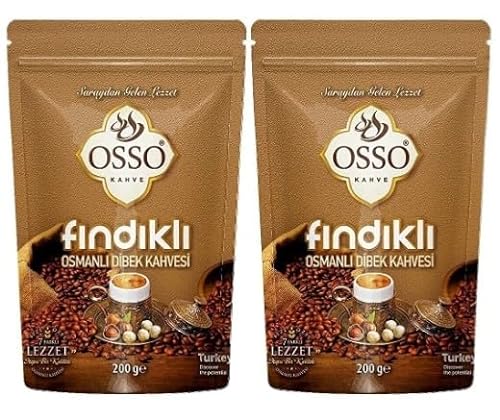 2x OSSO Findikli Osmanli Dibek Kahvesi 200gr Ottoman Hazelnut flovered Coffee - Türkischer Haselnussgeschmack Kaffee (2) von Osso