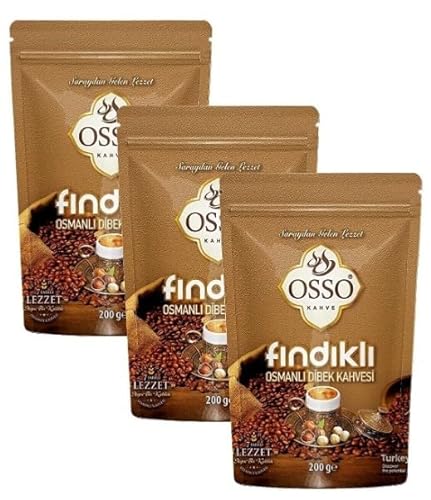 OSSO Findikli Osmanli Dibek Kahvesi 200gr Ottoman Hazelnut flovered Coffee - Türkischer Haselnussgeschmack Kaffee (3) von Osso
