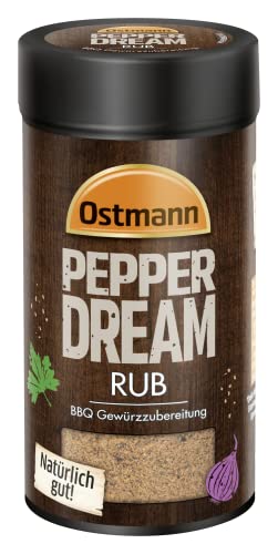Ostmann Gewürze - Pepper Dream | BBQ Rub Gewürzzubereitung | Pfeffrige Trockenmarinade für Grillfleisch | 135 g im Streuer von Ostmann