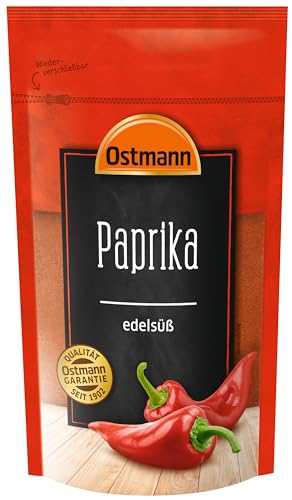 Ostmann Paprika edelsüß 250 g, gemahlenes süßes Paprikapulver, verfeinert Fleisch- & Gemüsegerichte, sanft & fruchtig von Ostmann