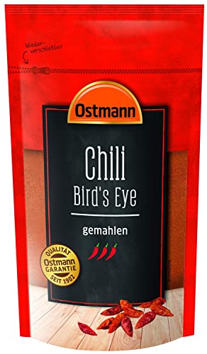 Ostmann Chili Bird's Eye gemahlen 250 g, Chilipulver extrem scharf, feuriges Chiliaroma, ideal für Fleisch- und Pastagerichte von Ostmann
