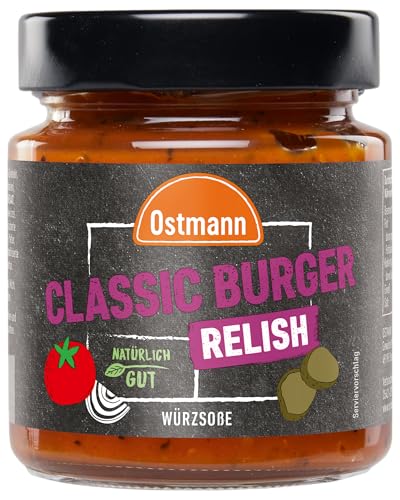 Ostmann Gewürze - Burger Relish Würzsoße | Würzig-säuerliche Soße für Grillfleisch, Burger und Hot Dogs oder als Dip | Mit natürlichen Zutaten | 220 g im Glas von Ostmann