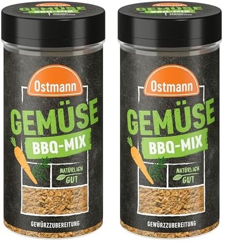 Ostmann Gewürze - Gemüse BBQ Mix | Gewürzzubereitung für Gemüse | Mediterrane Kräuternote für Grillgemüse, Tofu und Co. | 120 g im Streuer (Packung mit 2) von Ostmann