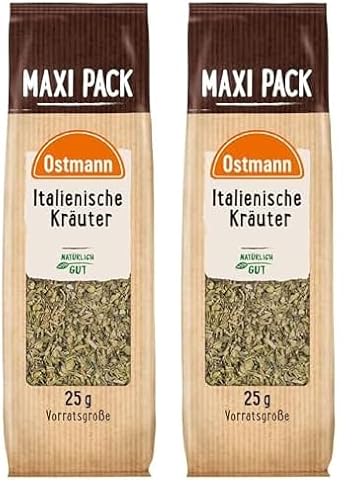 Ostmann Gewürze - Italienische Kräuter gerebelt | Mediterrane Kräutermischung zum Würzen von Tomatensauce, Gemüse- und Fleischgerichten | 25 g im Vorteilsbeutel (Packung mit 2) von Ostmann
