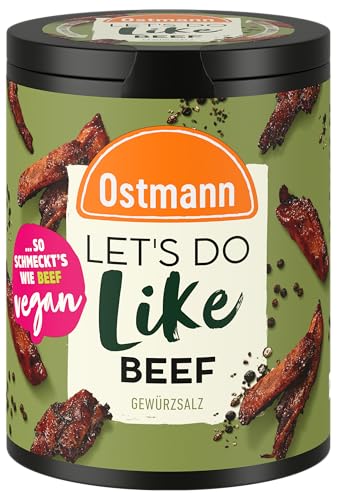 Ostmann Gewürze - Let's Do Like Beef | Rindfleisch-Geschmack für ungewürzte Fleischersatzprodukte | Gewürzsalz für Seitan, Tofu und vegetarische und vegane Gerichte | 90 g in recyclebarer Metalldose von Ostmann