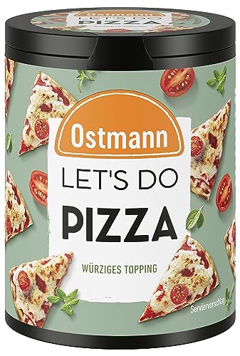 Ostmann Gewürze - Let's Do Pizza Topping | Gewürzzubereitung für Pizza wie in Italien | Würziges Topping mit mediterranen Kräutern und geröstetem Knoblauch | 25 g in recyclebarer Metalldose von Ostmann