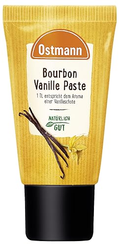 Ostmann Gewürze - Bourbon Vanillepaste aus natürlichen Zutaten, für Kuchen, Cremes und Desserts, 1 TL = Aroma einer Borubon Vanille-Schote- 50 g in praktischer Dosier-Tube von Ostmann