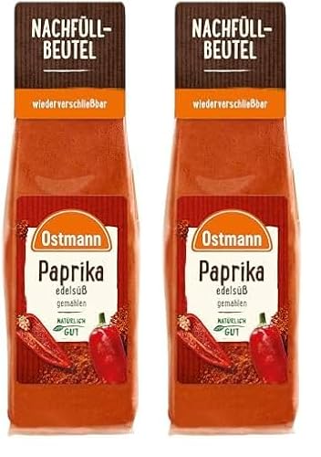 Ostmann Gewürze - Paprika edelsüß | Zum Nachfüllen der Streudose | 50 g im Beutel (Packung mit 2) von Ostmann