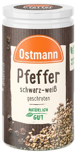 Ostmann Gewürze - Pfeffer schwarz-weiß geschroten | Kräftige Schärfe und würziges Aroma für Gegrilltes, Kurzgebratenes, Gemüse und Marinaden | 40 g in der Streudose Ostmann Gewürze - Pfeffer schwarz-weiß geschroten | Kräftige Schärfe und würziges Aroma für Gegrilltes, Kurzgebratenes, Gemüse und Marinaden | 40 g in der Streudose von Ostmann