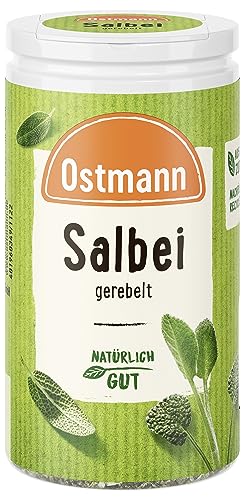 Ostmann Gewürze - Salbei gerebelt | Würziges Kräuteraroma für Fleisch- und Gemüsegerichte | 10 g in der Dose Ostmann Gewürze - Salbei gerebelt | Würziges Kräuteraroma für Fleisch- und Gemüsegerichte | 10 g in der Dose von Ostmann