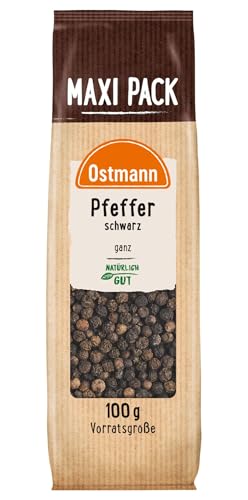 Ostmann Gewürze - Schwarze Pfefferkörner ganz | Ungemahlener Pfeffer, ideal für die Pfeffermühle oder für pikante Saucen | 100 g im Vorteilspack Ostmann Gewürze - Schwarze Pfefferkörner ganz | Ungemahlener Pfeffer, ideal für die Pfeffermühle oder für pikante Saucen | 100 g im Vorteilspack von Ostmann